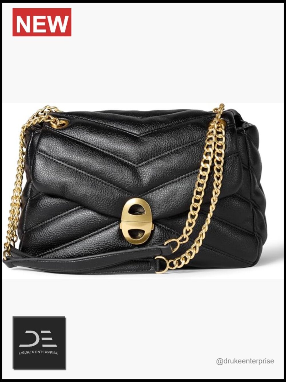 Soft Quilted Flap Bag with Adjustable Chain Strap